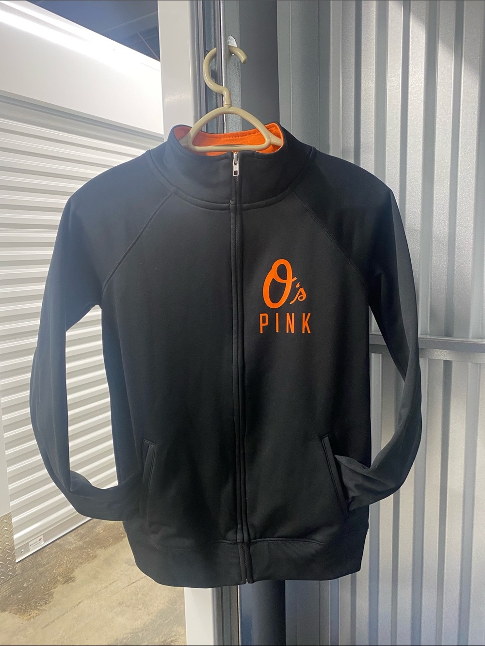 PINK Victoria's Secret Black Full-Zip Jacket with Orioles Logo